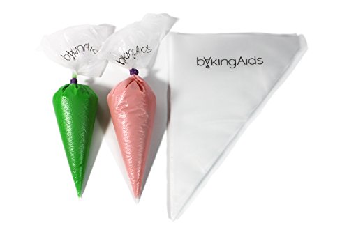 TANGCHU, Professional 110 Pack of 14 Inch Disposable Pastry Extra Thick, Textured, and Safe Icing Bags-Perfect for Decorating Cakes, Cookies, Cupcakes, Pack of 110, White