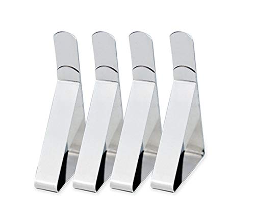 Egurs 4 pcs 6 x 5,3 cm Stainless Steel Tablecloth Clips Table Cover Clamps Table Cloth Holders
