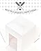 qiqee 100Packs Cupcake Boxes Individual Cupcake Holders Disposable White Single Cupcake Boxes with Window 3.7 * 3.7 * 4.5inch Cupcake Containers