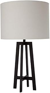 Stone & Beam Deco Black Metal Table Lamp, 20.75" H, with Bulb, White Shade