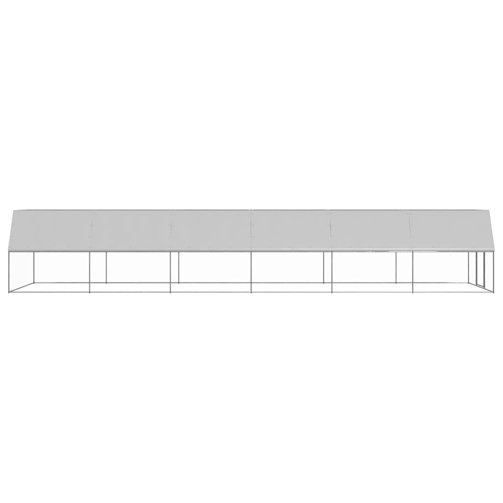 Gabbia per pollaio per esterni in acciaio zincato, 3 x 12 x 2 m, con tetto in polietilene impermeabile, porta sicura con serratura, stabile gabbia per conigli, gabbia per roditori
