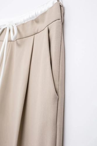 Wide Leg High Waisted Dress Pants Women’s Elastic Waist Business Casual Trousers Work Pants with Pockets4