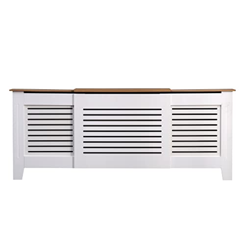 AVC Designs Kensington Radiator Cover Adjustable Horizontal Cabinet White/Oak