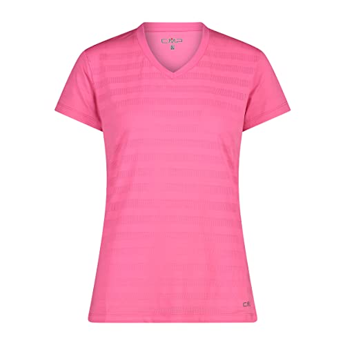 CMP Damen Striped Mesh T-Shirt, pink fluo, 38