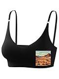 Riding Horses in Wild West Bras for Women, Adjustable Full Everyday Bra, Coverage Bralette, Pullover Wireless Bra S Black