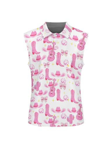 Women's Cowgirl Sleeveless Golf Polo Shirts ladies Athletic Tank Tops XL