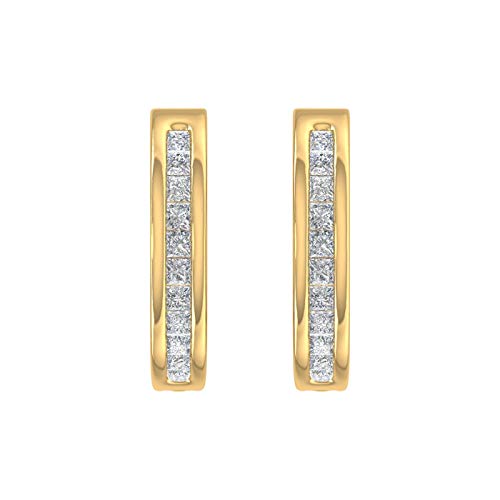 1/4 Carat Princess Cut Diamond Hoop Earrings in 14K Gold - IGI Certified2