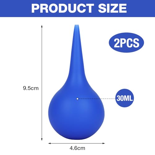 LOPHE Ohrendusche für Babys, 2x30ml Ohrenreiniger Ohr Waschen Squeeze Birne, Schonender und Wiederverwendbarer Silikon, Ohren Reinigung Set für Kinder und Erwachsene