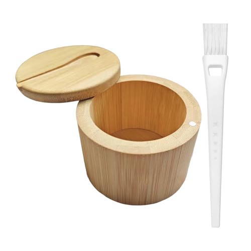 Salero Con Cuchara y Cepillo De Limpieza Blanco - Tarro De Especias De Cocina Con Tapa Magnética - Utensilios De Cocina