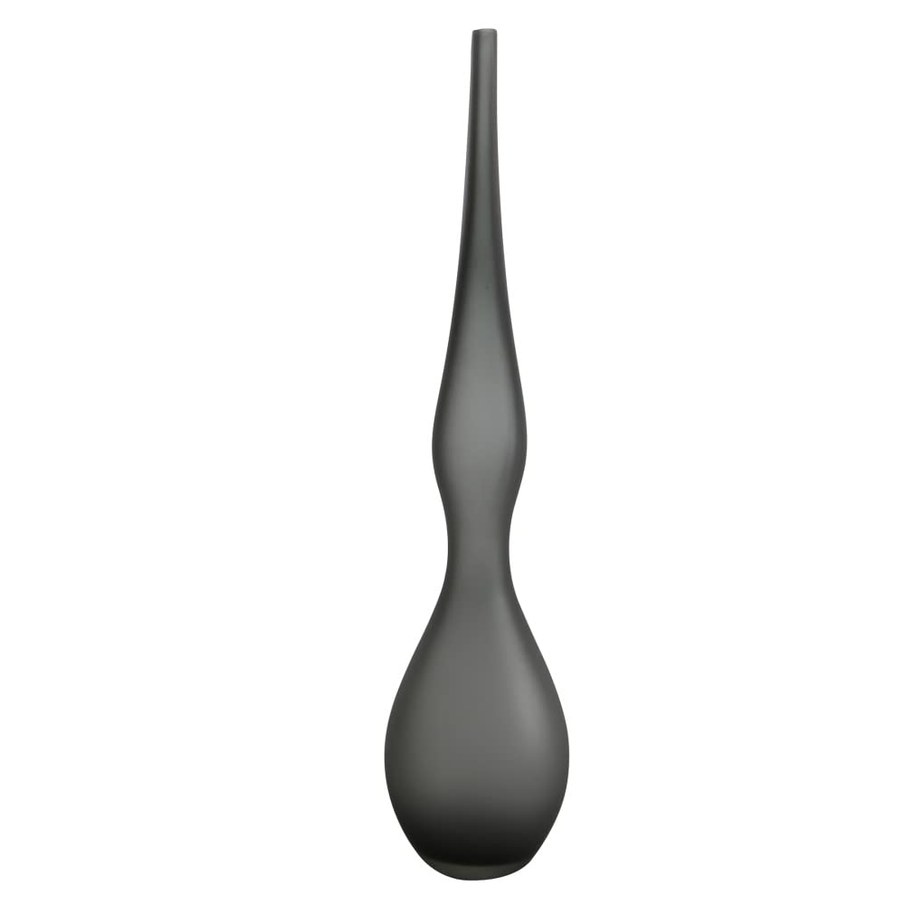 Glass Vase Slate Smoke Decorative Object Grey 68 cm