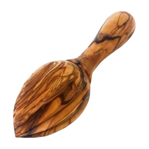 Handcrafted Olive Wood Citrus Squeezer for Oranges and Limes – Rustic Manual Juicer – Mediterranean Style Wooden Lemon Press