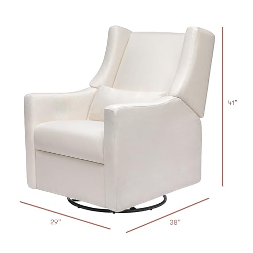 Image of Babyletto Kiwi Recliner Glider in Performance Cream Eco-Weave | GREENGUARD Gold & CertiPUR-US Certified - Power Recliner Nursery Chair w / USB Ports - 270 Swivel, Easy Assembly