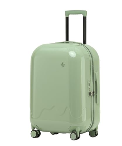 Checked Luggage Carry On Luggage Hardside Luggage Set with USB Charging Hole Trolley Case Suitcase with TSA Code Lock Luggage Suitcase (Color : Green, Size : 24IN) - Main Image