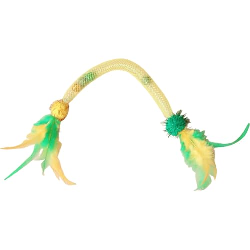 Fierudeng Catnip Toy Bite Rope - Stretchable Elastic Catnip Rope Toy - Bite-Resistant Sisal Rope Cat Toy Fluttering Feathers Mimic The Movement Of Birds, Inspiring Your Cat's Natural Instincts