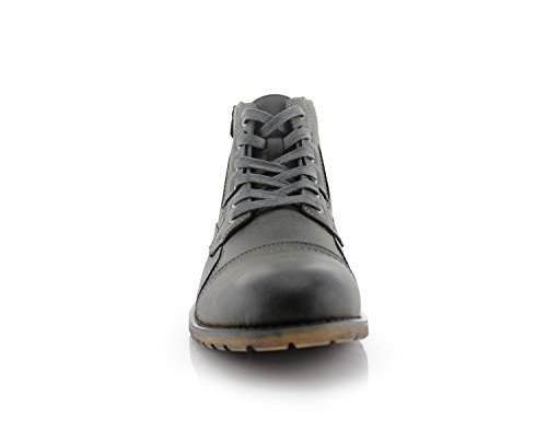 Image of Polar Fox Men's Casual Cap-Toe Ankle Boot Collection | Lace-Up Work, Combat, and Chukka Styles