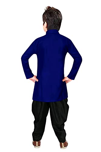 Image of Boys' Cotton Printed Krishna Style Kurta and Dhoti Pant Set