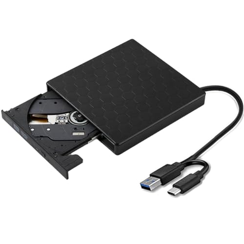 Disttocate 2 en 1 USB3.0 C Slim Externo DVD RW CD Writer Drive Burner Reader Player Unidades Ópticas para Computadora Portátil Grabadora de DVD