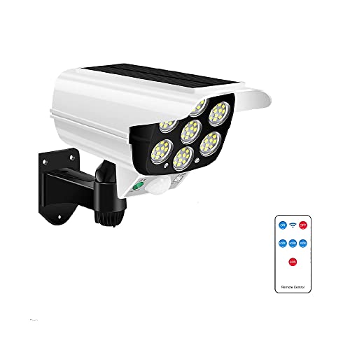 VCTINA Lámpara Solar Cámara virtual Para Exterior, Súper Brillante Focos Led Exterior Solares con Sensor de Movimiento, Impermeable Luces Solares Led para Jardin, Garajes, Caminos, Puertas Delanteras Cover