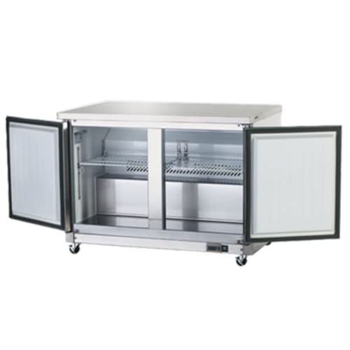Arctic Air Auc48F 48" Two Section, Two Door Worktop Undercounter Freezer - 12 Cubic Feet, Silver, 115V #TOP4