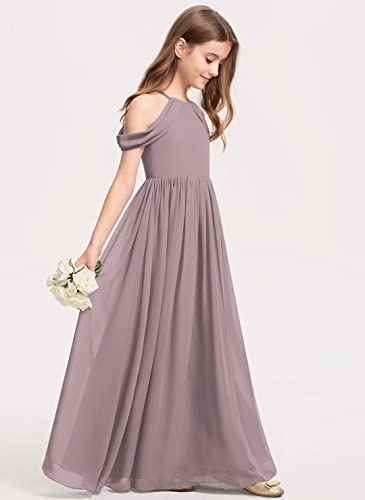 Off-Shoulder Junior Bridesmaid Dresses Long Flower Girl Dress for Wedding Teen Girls Party Pageant Gown Chiffon3