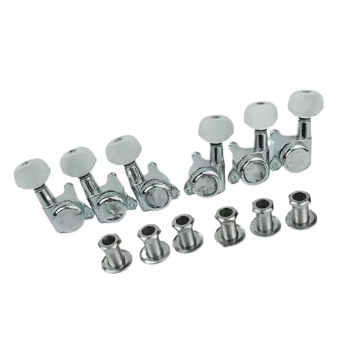 ギター ロック チューナー - 1:18 ロック ストリング チューニング キー ペグ マシン ヘッド交換用 ST/TL/SG/LP用 - アンティーク ブラック(3R 3L)