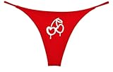 NE Beauty Wild Cherry Womens Thong (Pack of 1) Red White Cherries Fruit Medium