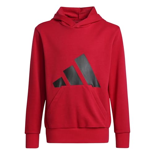 adidas Unisex Kinder Essentials BIG Logo Hoodie, Pure Ruby/Black, 7-8 Years