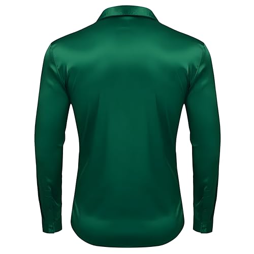 Image of Men's Satin Solid Full Sleeves Regular Fit Shirt