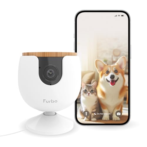 [Official] Furbo Mini Camera, Premium Flat-rate Package | Pet Camera Brand Loved by 1.1 Million People, Small Pet Camera, Dogs and Cats, Smartphone Compatible, Answering Machine, Wall Mount,