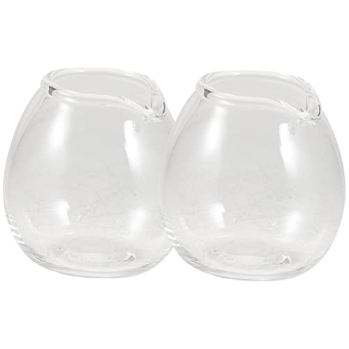 Mikinona Pcs Mini Glass Milk Pitcher for Sauce Seasoning Frother Milk Jar Pitcher Japanese Style for Cooking