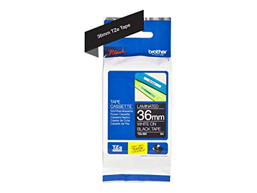 Brother Original P-touch Schriftband TZe-365 36 mm, weiĂź auf schwarz (kompatibel mit Brother P-touch P3600, P9600, P9700PC, P9800PCN)
