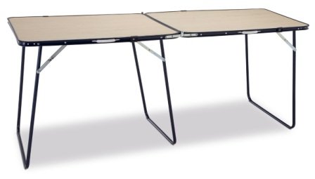 Table 878dr pleg.160 x 60 pliante grise pour repas en terrasse