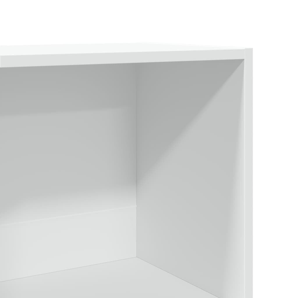 vidaXL Bücherregal, Bücherschrank Regal mit Stauraum, Standregal für Wohnzimmer Büro, Büroregal Aktenregal Aufbewahrungsregal, Weiß Holzwerkstoff