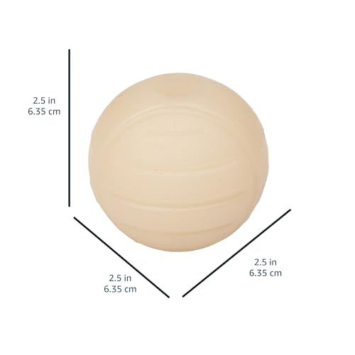 Image of Amazon Basics Interactive Bouncy Durable Rubber Dog Toy Balls, Glow, 2.5 inch, Beige, Pack of 3