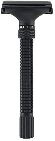 Adjustable Butterfly Open Double Edge Safety Razor Matte Black