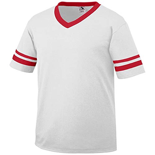Augusta Sportswear Sleeve Stripe Jersey - Youth - White/RED - M