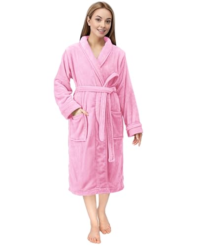 NY Threads Morgenmantel Damen Fleece Plüsch Weich Bademantel Nachtwäsche...
