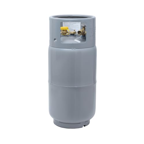 Flame King YSN335 - 33.5LB Steel Forklift Propane Tank Cylinder with Built-in Gauge, Gray