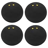 Generic 4Pcs Squash Ball, Squash Balls Double Yellow Dot, 38mm High Bounce Training Squash Ball, Squash Racket Balls for Slow Speed Play, Professional Raquet Handball Ball, Refer to description