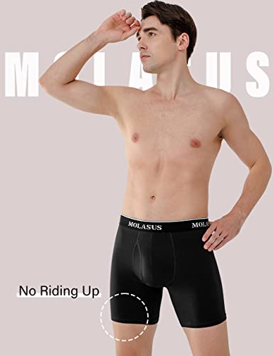 Molasus Mens Boxer Briefs Soft Cotton Open Fly Tagless Underwear2