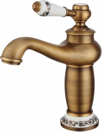 Beelee Antikes Messing Mischbatterie Wasserhahn Bad Armatur Waschtischarmatur Waschbeckenarmatur Einhebelmischer Badarmatur