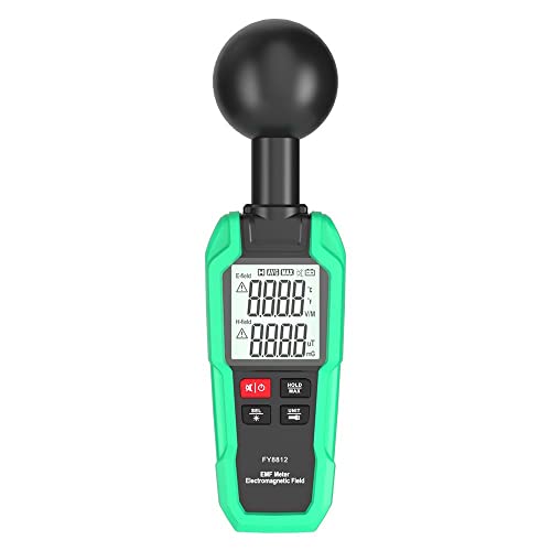 Medidor EMF de 5 Hz ~ 300 Hz, detector de radiación de campo electromagnético LCD con 3 sondas para medición de 360°