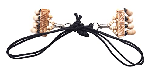 outROAR Gear American Indian Style Bone Choker Necklace, 4 Row Tan Traditional Hairpipe Beads, Unisex Adjustable3