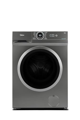 Midea 8KG Front Load Washing Machine with BLDC Inverter Motor, 1400 RPM, 15 Programs, Fully Automatic Washer with Lunar Dial, Integrated Digital Control-LED Display, Multiple Temperature MF100W80BTGCC