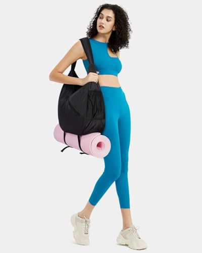 Image of Bayne Duffle Bags for Travel for Women - Multifunctional Gym Bag with Shoe Compartment, Waterproof Day Pack and Adjustable Shoulder Strap, Ideal Gym Bag for Women and Travel Shoulder Bag (Black)