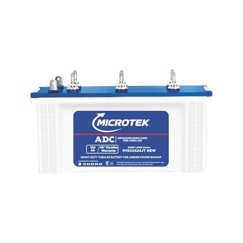 Image of Microtek Dura Long M1502424JT | 150Ah Jumbo Tubular Inverter Battery with Advanced Dura Core Technology for Longer Battery Life with 48 Months of Warranty Suitable for Home, Office & Shops