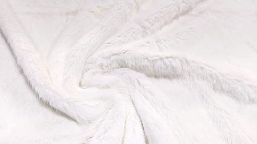Tissu imitation fourrure de luxe blanc glacé coupon 75x50cm fausse fourrure au mètre