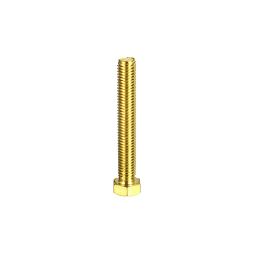 Image of uxcell Brass Hex Bolts, 1 /2-13x3-1 /2 1pcs Fully Thread Grade 4.8 Solid Brass Hexagon Head Bolt Machine Screws for Machinery