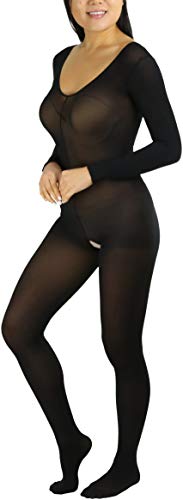 Image of ToBeInStyle Women's Long Sleeve Bodystocking Bodysuit Lingerie Regular & Plus Sizes