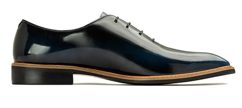 Santimon Men's Genuine Leather Oxford Dress Shoes | Handcrafted Brogue Derby for Business Casual/Wedding/Tuxedo | Formal Shoes with Engraved Detail2